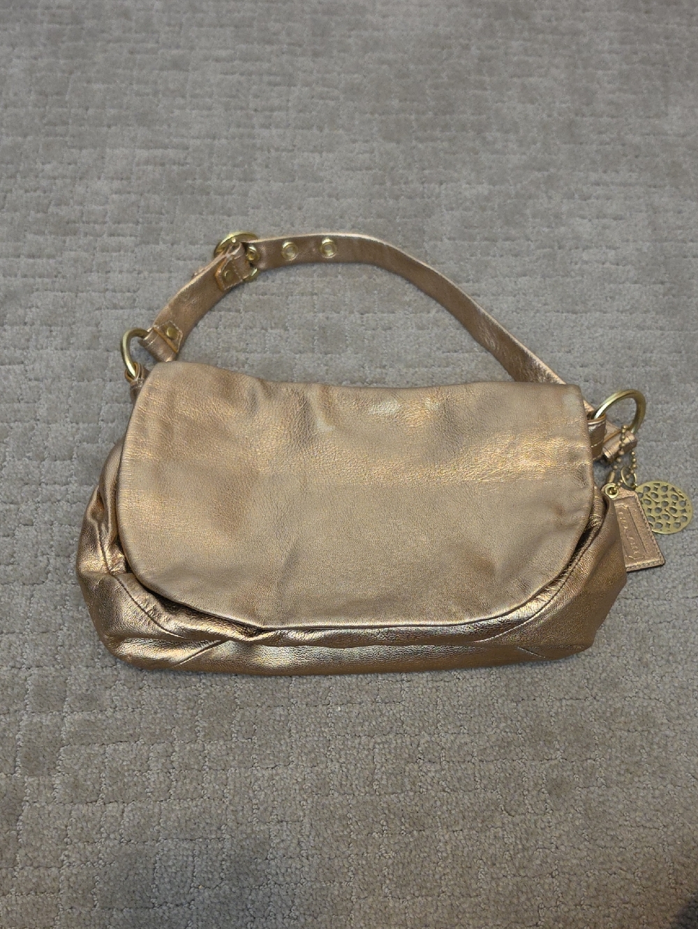 Metallic Gold Shoulder Bag - Women's Handbag